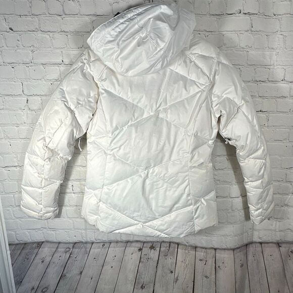 Columbia Jacket Womens Medium White Omni Shield  Hood Full zip Puffer READ - Picture 7 of 14